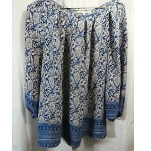 Violet + Claire Women's 1X Tunic Blouse 3/4 Sleeves Lightweight Floral